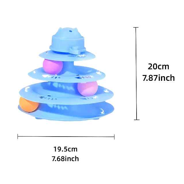 Інтерактивна вежа-іграшка для котів з 4 рівнями, кульками і пір'ям. Активні ігри! - 2 фото товару