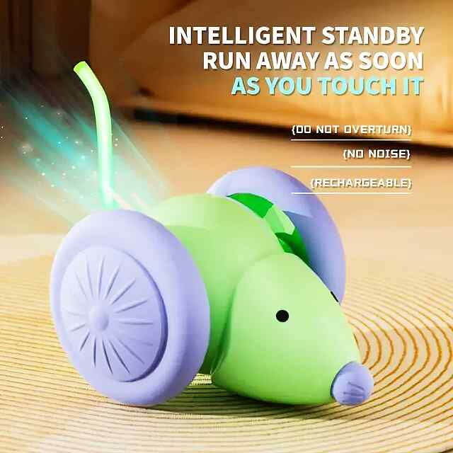 Інтерактивне мишеня для котів — USB заряджання, багато швидкостей. Активний відпочинок та розваги! - 0 фото товару