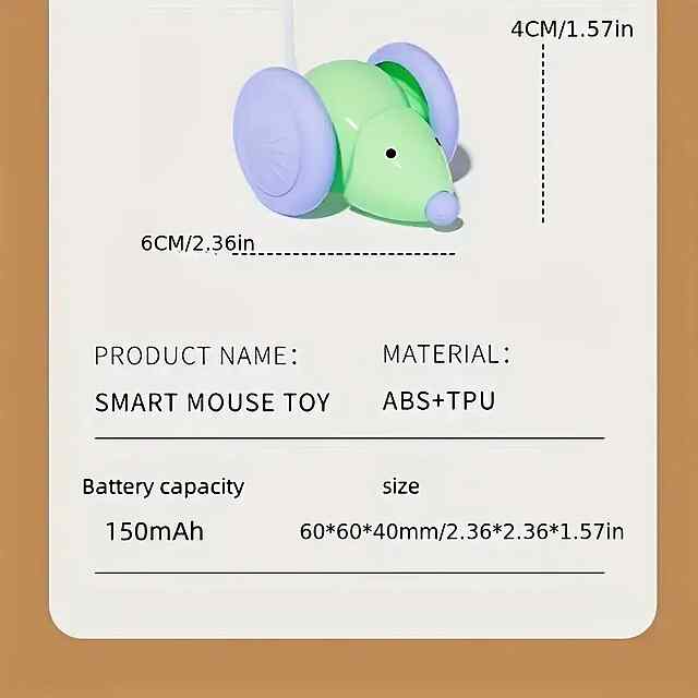 Інтерактивне мишеня для котів — USB заряджання, багато швидкостей. Активний відпочинок та розваги! - 1 фото товару
