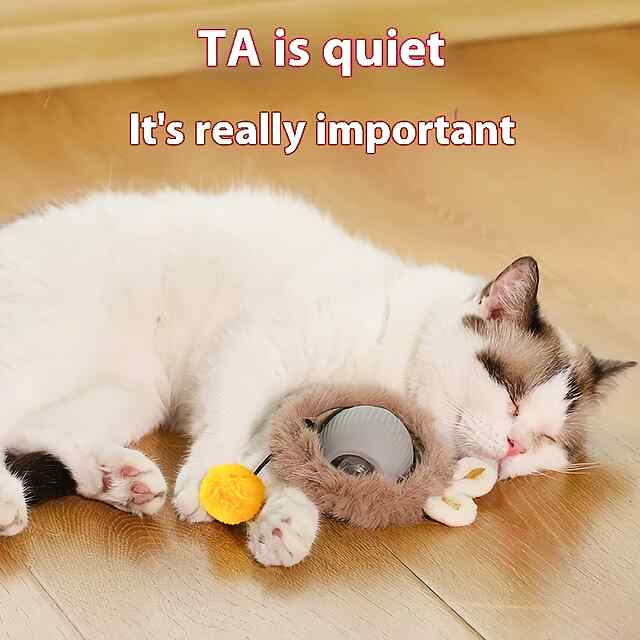 Інтерактивний м'яч для кішок | Активується натисканням | Режими руху | З мотузкою - 1 фото товару