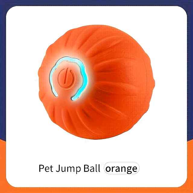 Інтерактивний м'яч для котів і собак, Помаранчевий | Самостійно рухається до 3 годин - 2 фото товару