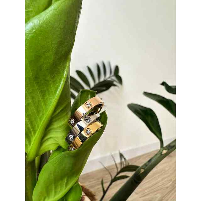 Каблучка улюбленого дизайну, золото / срібло / рожеве золото (розміри 7 / 8) - 3 фото товару