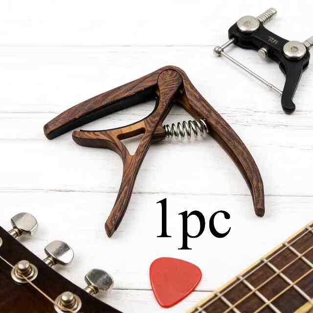 Каподастр гітарний універсальний, темне дерево з мішком