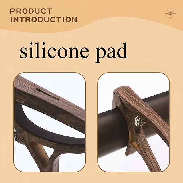 Каподастр для гітари – аксесуар музиканту, темне дерево, мішечок в подарунок - 2 фото товару