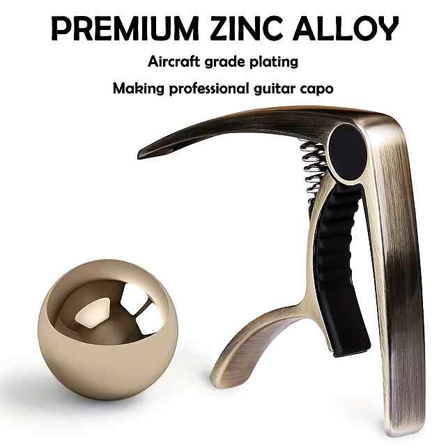 Каподастр для гітари, бронзовий цинковий сплав з силіконом - 2 фото товару