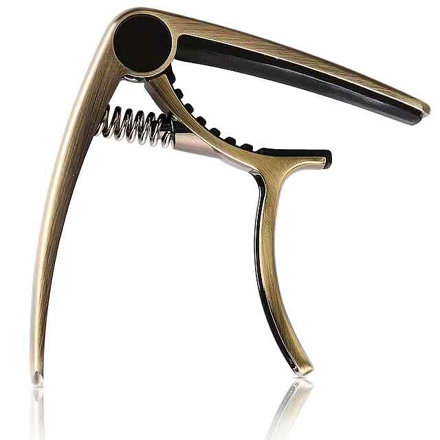 Каподастр для гітари, цинковий сплав, бронзовий колір, аксесуар для музикантів. - 2 фото товару