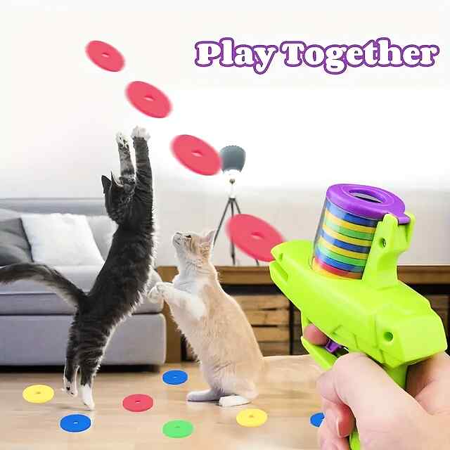 Катапульта-пістолет для котів з пінними дисками (набір 15шт) - 1 фото товару