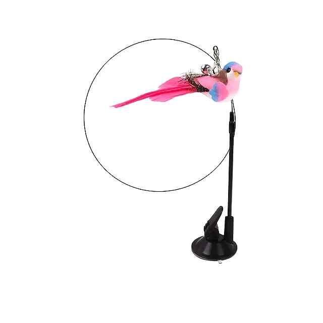 Кігтик: Іграшка для кішок на стрижні з пір'ям та потужною присоскою - 3 фото товару