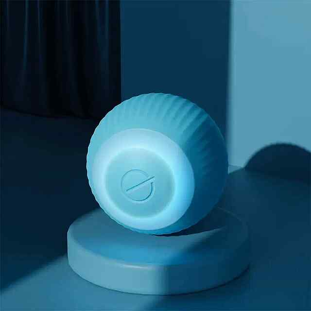 Кішка Stress Cat, самокатаюча куля USB з силікону рожевого кольору. Іграшка для кішок 43 мм. - 3 фото товару