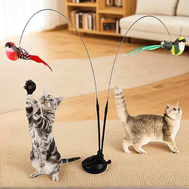 Кішка - Вудка з пір'ям на дроті та присоскою (з ПВХ) - Безпечна! - 0 фото товару