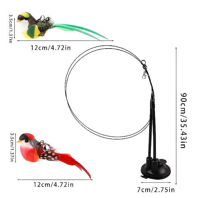 Кішка - Вудка з пір'ям на дроті та присоскою (з ПВХ) - Безпечна! - 1 фото товару