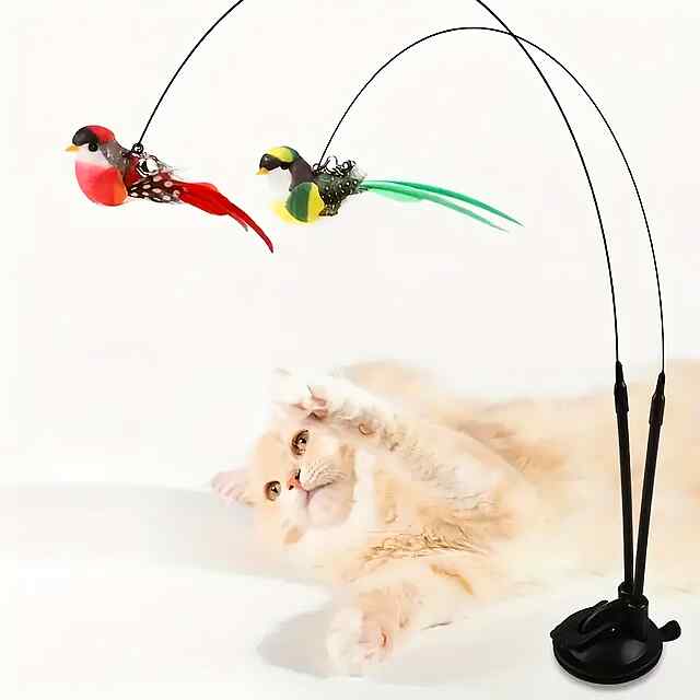 Кішка - Вудка з пір'ям на дроті та присоскою (з ПВХ) - Безпечна! - 2 фото товару