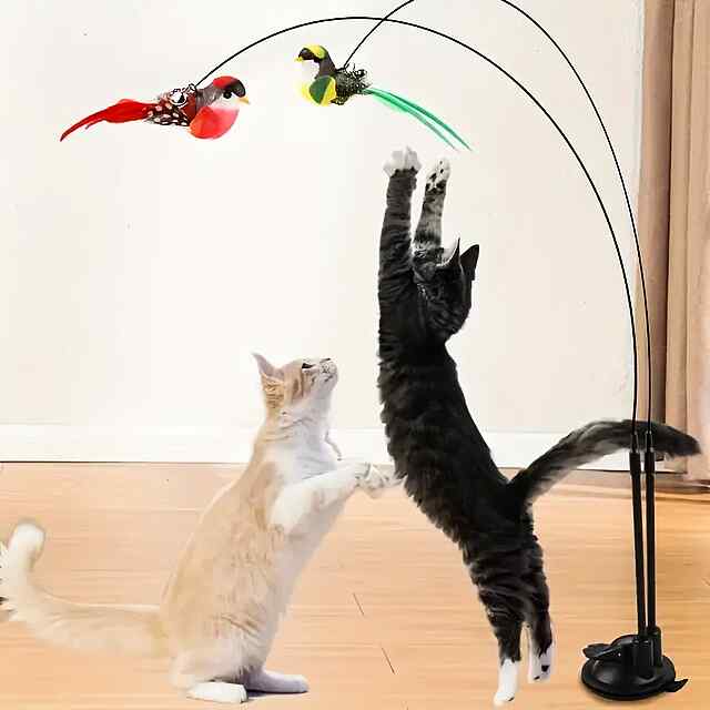 Кішка - Вудка з пір'ям на дроті та присоскою (з ПВХ) - Безпечна! - 3 фото товару