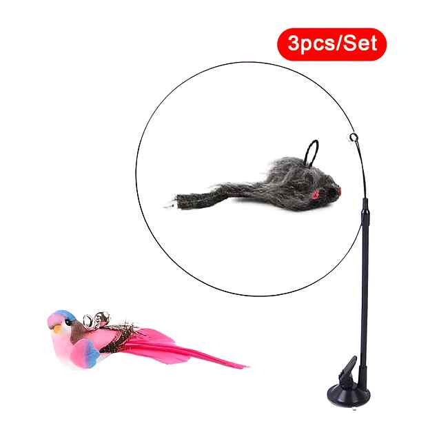 Кіт Вакуумна іграшка - сталь, пір'я, ПВХ. Розвиває мисливський інстинкт. Безпечно. - 0 фото товару