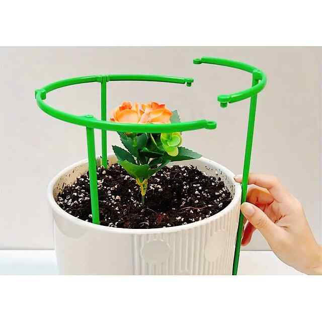 Комплект регульованих опор для квітучих кущів, зелений пластик, універсальний. - 2 фото товару