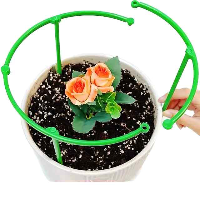 Комплект регульованих опор для квітучих кущів, зелений пластик, універсальний. - 3 фото товару