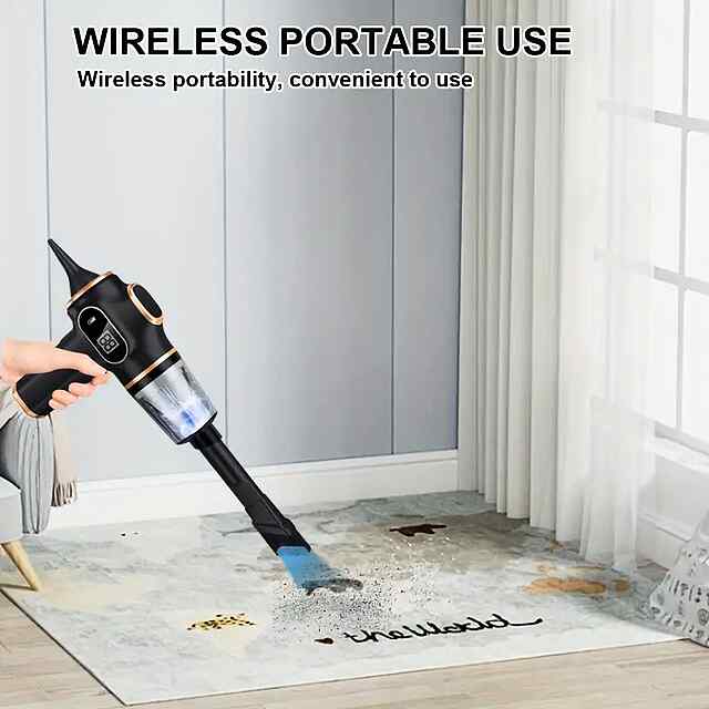 Компресор-пилосос 2в1, акумуляторний, CE, 3000мАч, бездротовий для України. - 3 фото товару