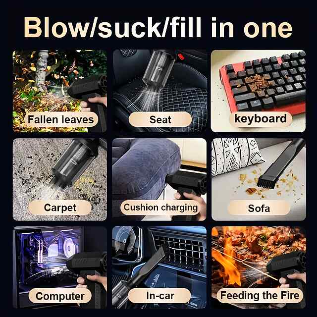 Компресор-пилосос бездротовий 2в1, акум.4000 mAh CE сертифікат. Україна. - 1 фото товару