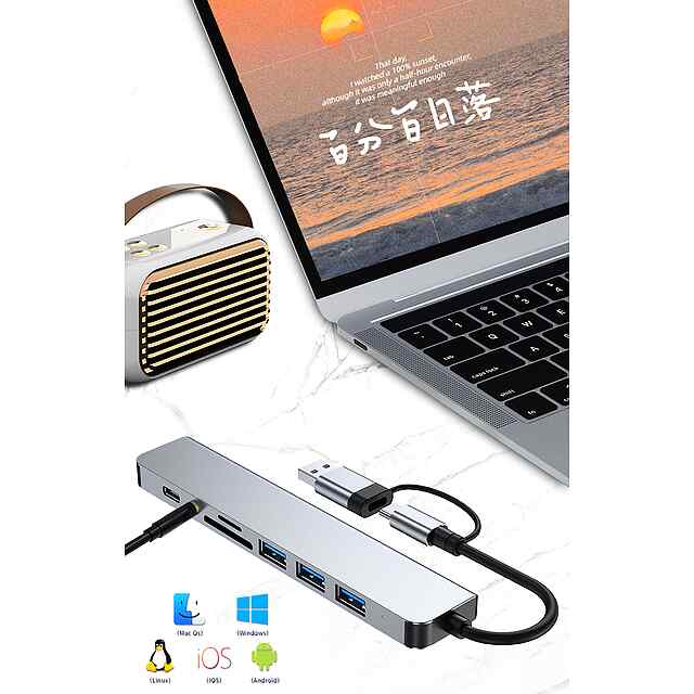 Концентратор Type C USB 3.0 (2в1) для ПК/ноутбука

USB концентратор 8 в 1 з SD/TF кардрідером та аудіороз'ємом 3,5 мм

Універсальний USB-C хаб для MacBook, ноутбуків, смартфонів - 1 фото товару