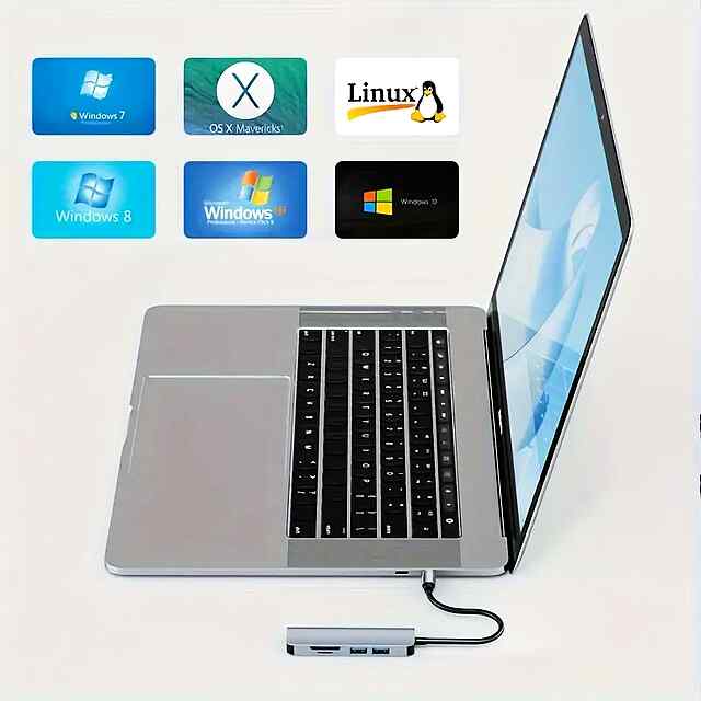 Концентратор USB Type-C/USB 3.0 - 8 портів
USB концентратор 8в1 для ПК/ноутбука/MacBook, розширення інтерфейсів.
Алюмінієвий корпус, багатофункціональний хаб. - 2 фото товару