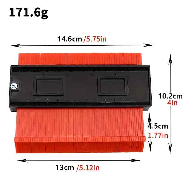 Контурний шаблон гнучкий пластиковий для вимірювання складних форм архітектура будівництво ремонт 14.5 см - 1 фото товару