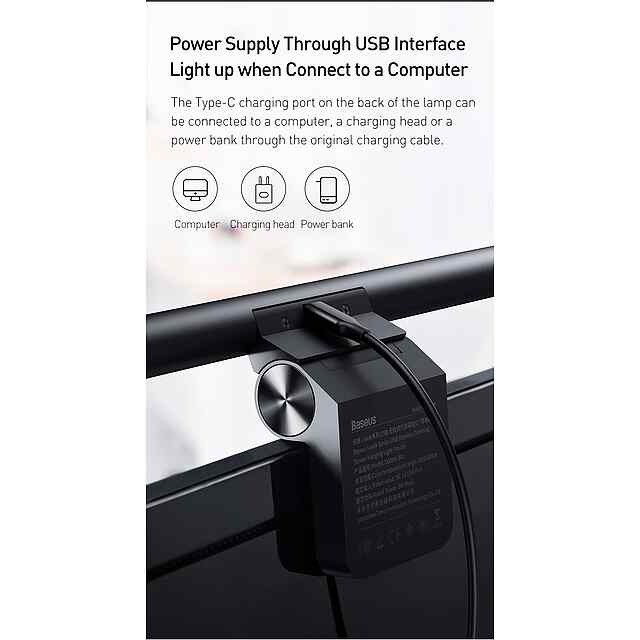 Лампа Baseus Led Desk Asymmetric USB Light Source Type-C 5W 2800-5500K - 2 фото товару