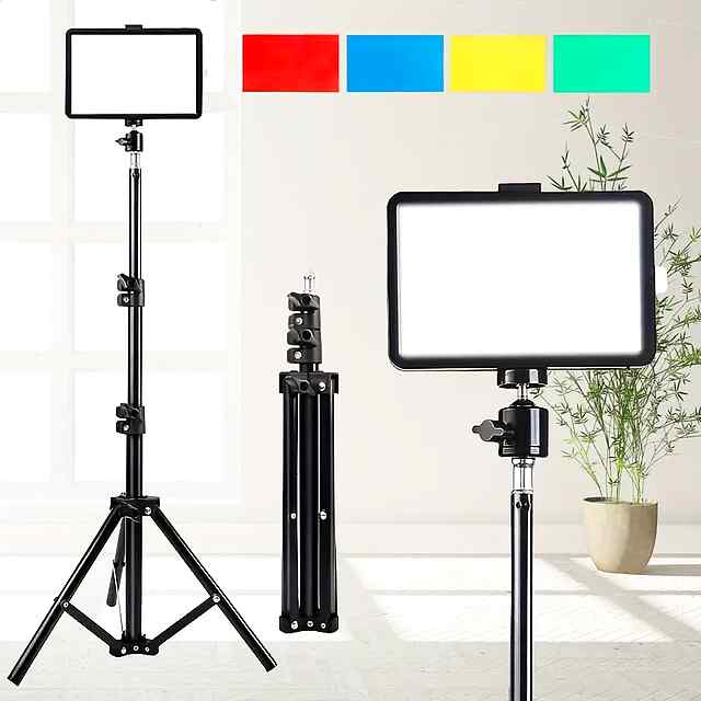 Регул. LED лампа для фото/відеозйомки, 4 фільтри та живл. USB, 127 см.