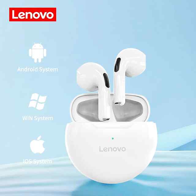 Lenovo Bluetooth навушники білі, ANC, водонепроникні, 5 год роботи, док-станція, Type-C - 1 фото товару