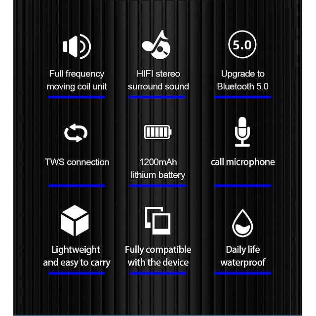 Lenovo K3 Pro Bluetooth 5.0, портативна колонка з стерео, водонепроникна Black - 3 фото товару