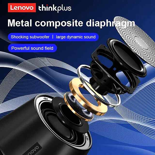 Lenovo K3 Pro Bluetooth-колонка - портативна стерео TWS з мікрофоном і батареєю на 1200 мАг. - 3 фото товару