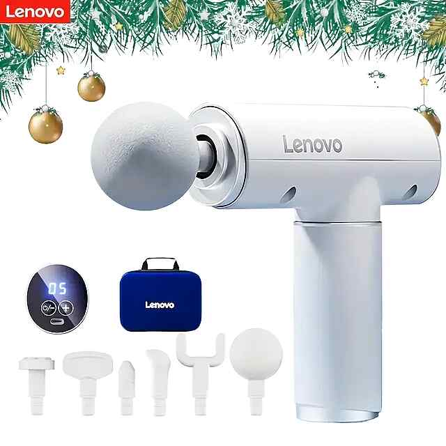 Масажний пістолет Lenovo: 6 насадок, 5 режимів вібрації для розслаблення м'язів та зняття болю