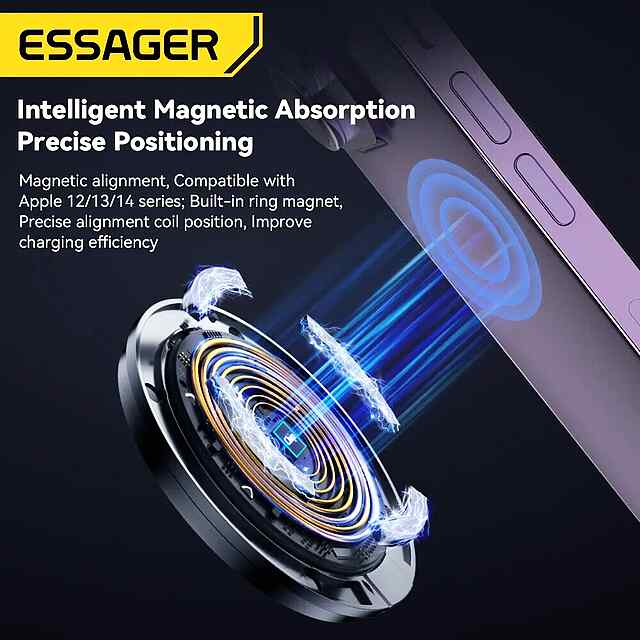 Магнітна бездротова зарядка 15W iPhone 12-15 PD Quick Charge - 3 фото товару