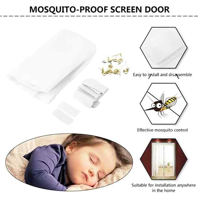 Магнітна дверна сітка проти комарів - літо без комах! Чорний. 100x210 см. - 3 фото товару