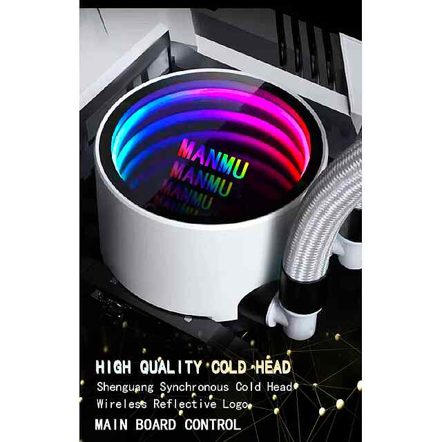 MANMU 240ARGB/RGB — кулер рідинний AIO RGB PWM 240 мм для Intel AMD LGA1700 AM5 A-RGB охолодження ПК - 1 фото товару