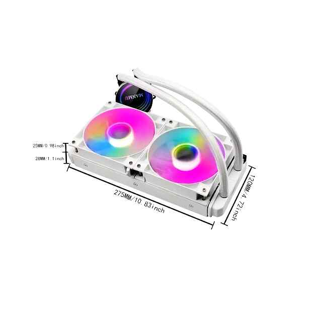 MANMU 240ARGB/RGB — кулер рідинний AIO RGB PWM 240 мм для Intel AMD LGA1700 AM5 A-RGB охолодження ПК - 2 фото товару