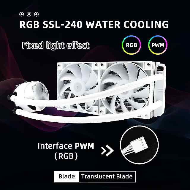 MANMU 240ARGB/RGB Рідинний кулер AIO - RGB підсвітка, PWM, підтримка LGA1700/AM5/AM4 та інші сокети. - 1 фото товару
