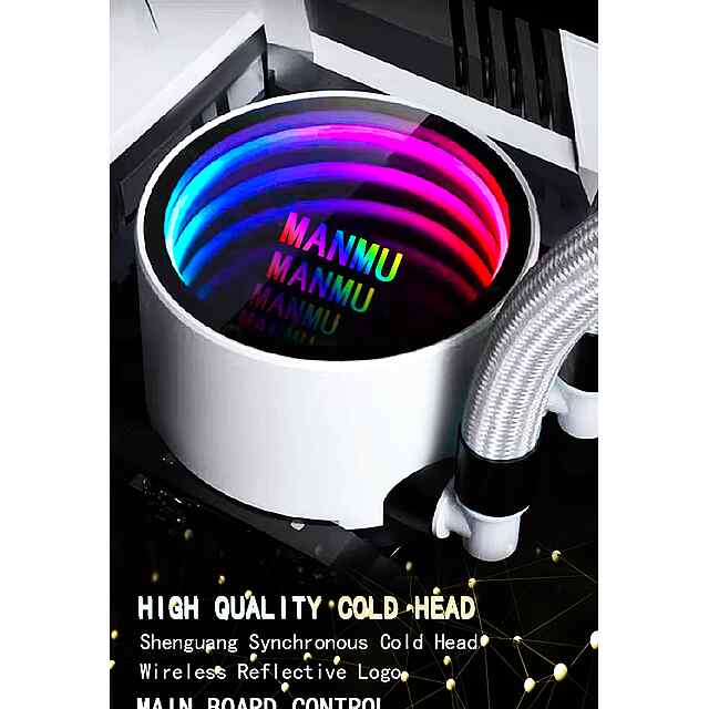 MANMU 240ARGB/RGB Рідинний кулер AIO - RGB підсвітка, PWM, підтримка LGA1700/AM5/AM4 та інші сокети. - 3 фото товару