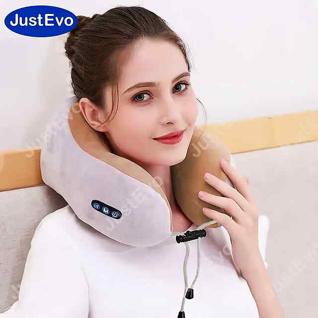 Масажер шиї електричний U-образний Justevo з USB та гіпоалергеном