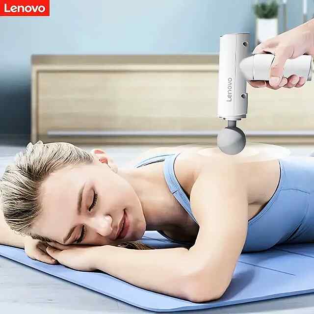 Масажний пістолет Lenovo: 5 режимів вібрації, USB зарядка, 6 насадок для розслаблення м'язів - 3 фото товару