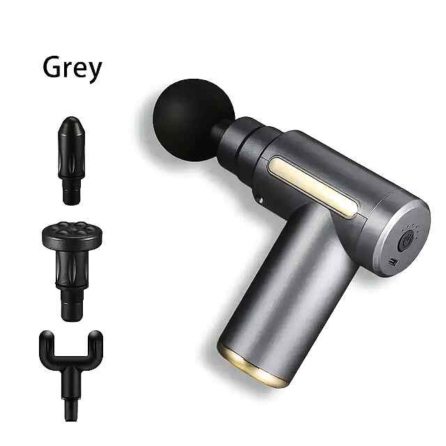 Міні масажний пістолет, 6 режимів вібрації, компактний дизайн, 4 насадки. Зручний у подорожах! Сертифіковано CE.