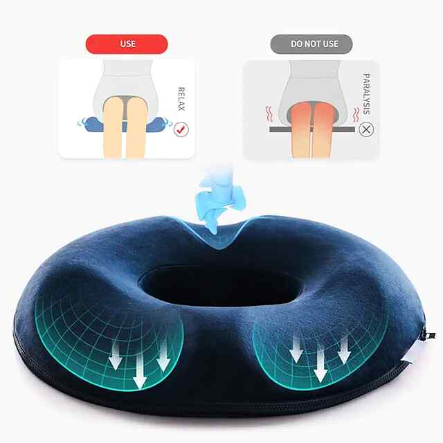 Медичне крісло з піни пам'яті: для комфортного сидіння, простати та вагітних. Ортопедичний чохол. - 3 фото товару