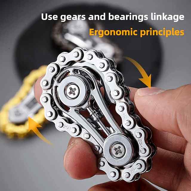 Металевий EDC спінер з ланцюгів – антистрес іграшка для дорослих зірочками, стильний подарунок! - 1 фото товару