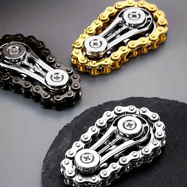 Металевий EDC спінер зірочки, антистрес з ланцюгів - плавно обертається! - 2 фото товару