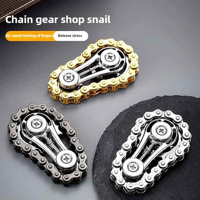 Металевий EDC спінер зірочки, антистрес з ланцюгів - плавно обертається! - 3 фото товару