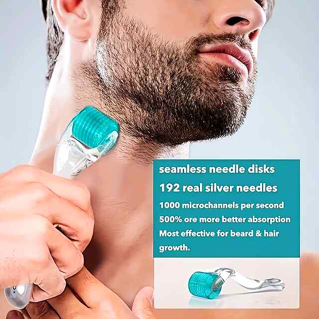 Мезоролер 0.25 мм для обличчя, бороди та волосся, титанові голки 192 шт. - 0 фото товару
