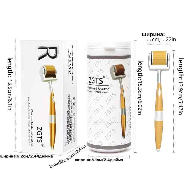 Мікроголковий мезоролер для обличчя та бороди. Титан 0,25 мм — 192 голки. Догляд та рос волосся. - 1 фото товару