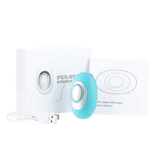 Мікрострумовий пристрій для сну, бірюзовий, EMS, без ліків. 2 режими, регулювання інтенсивності. Для легкої засипання та глибокого сну. В наявності! - 1 фото товару