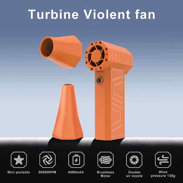 Міні Турбо-Вентилятор 4000мАг - Ультра Потужний Безщітковий