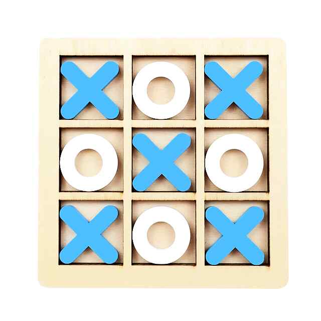 Гра Монтессорі Хрестики Нулики, дерев'яна міні головоломка, розвиває логіку дитини, 10x10 см.