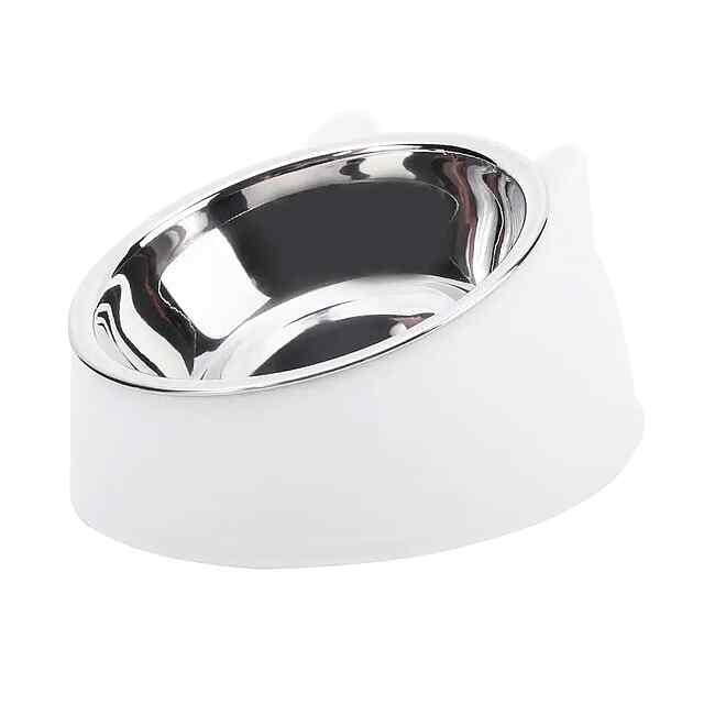 Миска з нахилом для котів і собак, ергономічна, нержавіюча сталь.